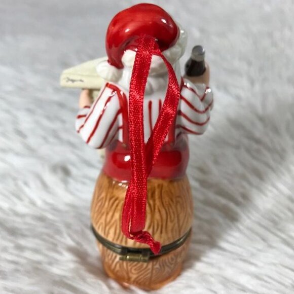 NWOT Vintage Coca-Cola Sitting Santa w/List Ornament Keepsake Box - Picture 4 of 13